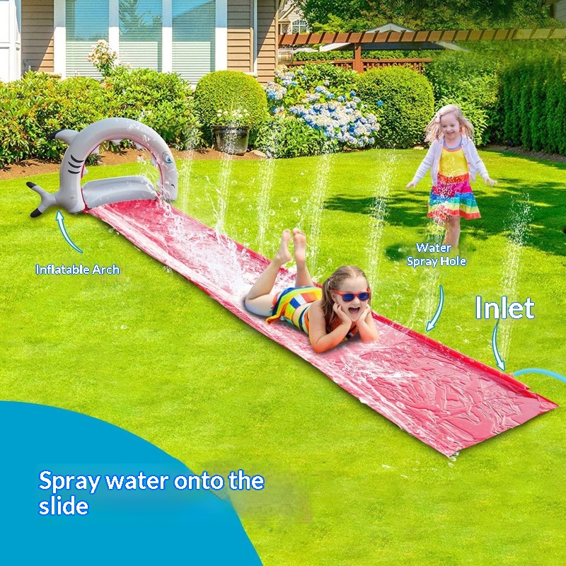 Kids Outdoor Garden - Inflatable Whale Water Slide Sprinkler Pad