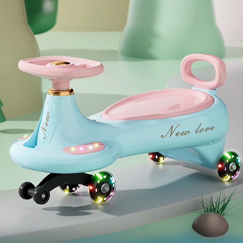 Kids Outdoor Entertainment - Cute Kids Swing Wiggle Car Anti-Tip
