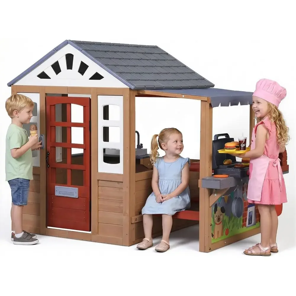 Kids Outdoor Wooden Playset - Kids Outdoor Wooden Playhouse, CeWooden Play