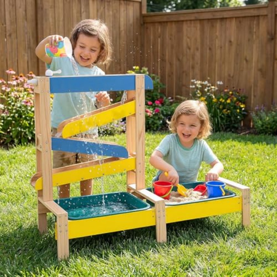 Kids Outdoor Wooden Playset - Outdoor kids activity playset for 3+:
