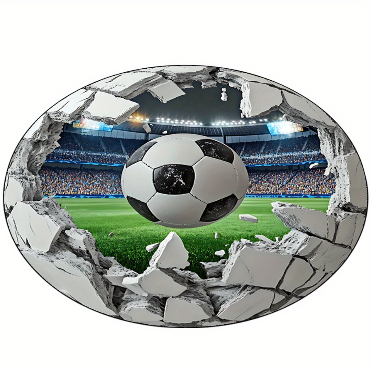 3D Football Field Round Area R - огляд і ціна Kids Outdoor Mat Waterproof