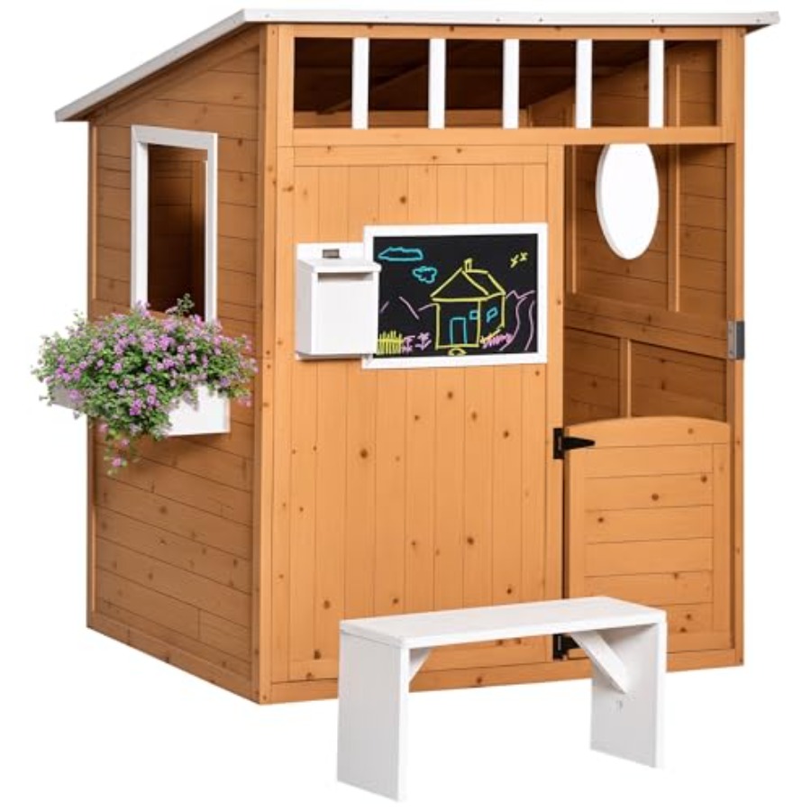 Outdoor Wooden Playhouse For K - огляд і ціна Kids Outdoor Playhouse