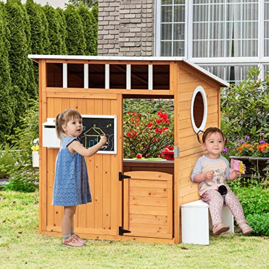 Outdoor Wooden Playhouse For K - огляд і ціна Kids Outdoor Playhouse