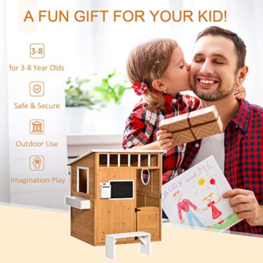 Outdoor Wooden Playhouse For K - огляд і ціна Kids Outdoor Playhouse