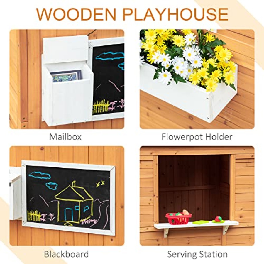 Outdoor Wooden Playhouse For K - огляд і ціна Kids Outdoor Playhouse