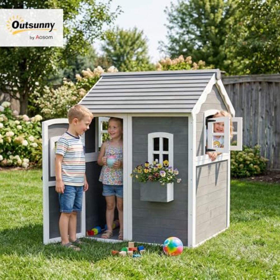Outdoor wooden playhouse for k - огляд і ціна Kids Outdoor Playhouse