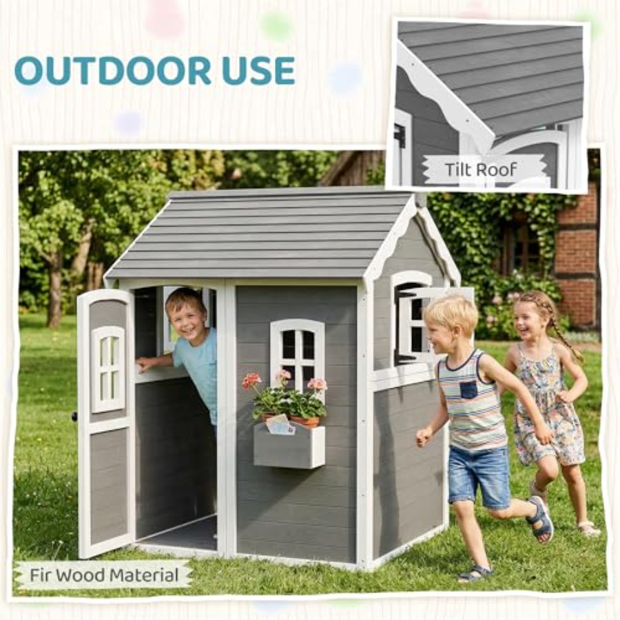 Outdoor wooden playhouse for k - огляд і ціна Kids Outdoor Playhouse