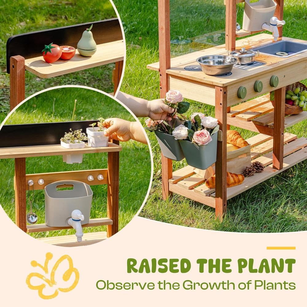 US Shipping Wooden Mud Kitchen - огляд і ціна Kids Outdoor Wooden Playset