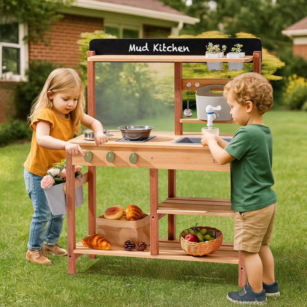 US Shipping Wooden Mud Kitchen - огляд і ціна Kids Outdoor Wooden Playset