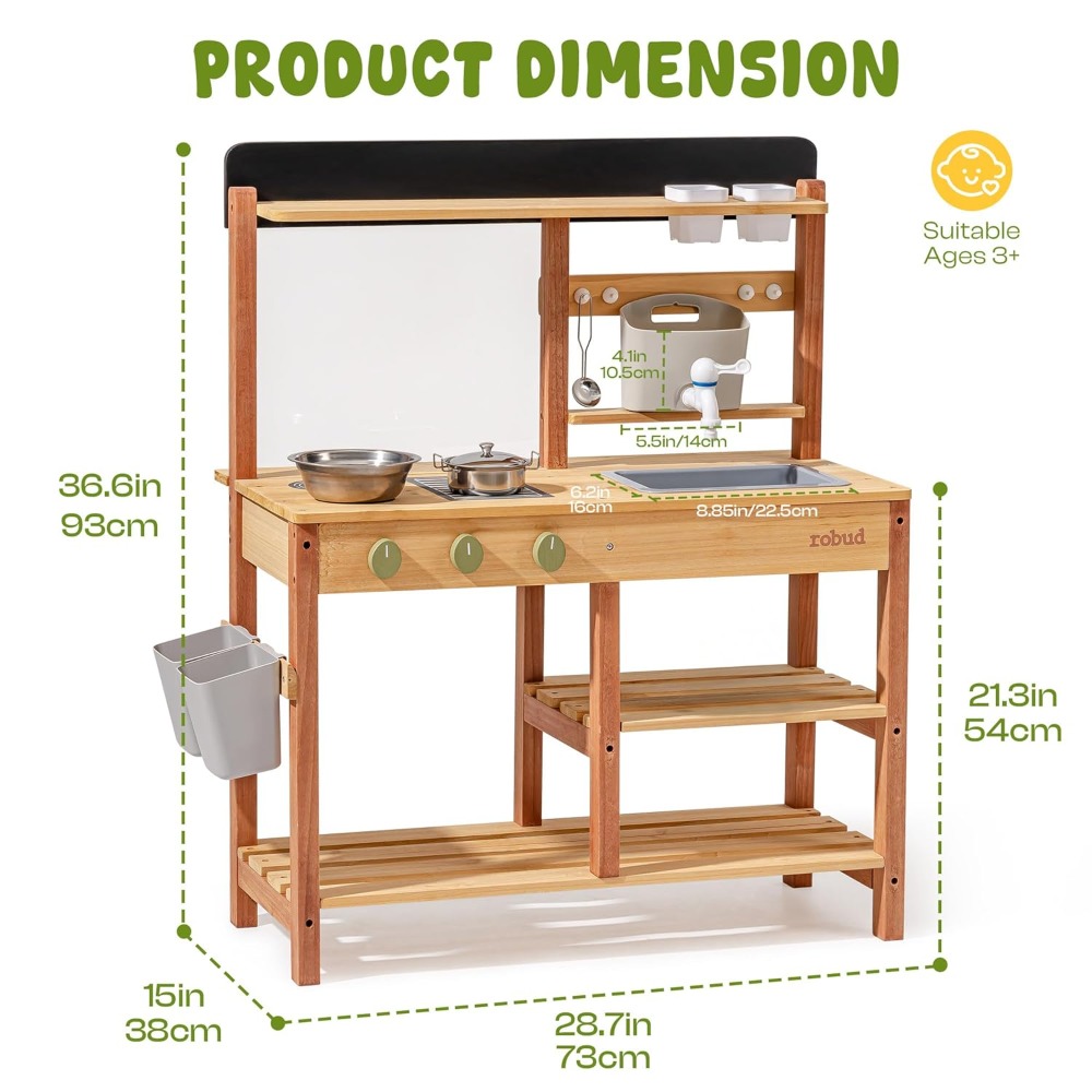 US Shipping Wooden Mud Kitchen - огляд і ціна Kids Outdoor Wooden Playset