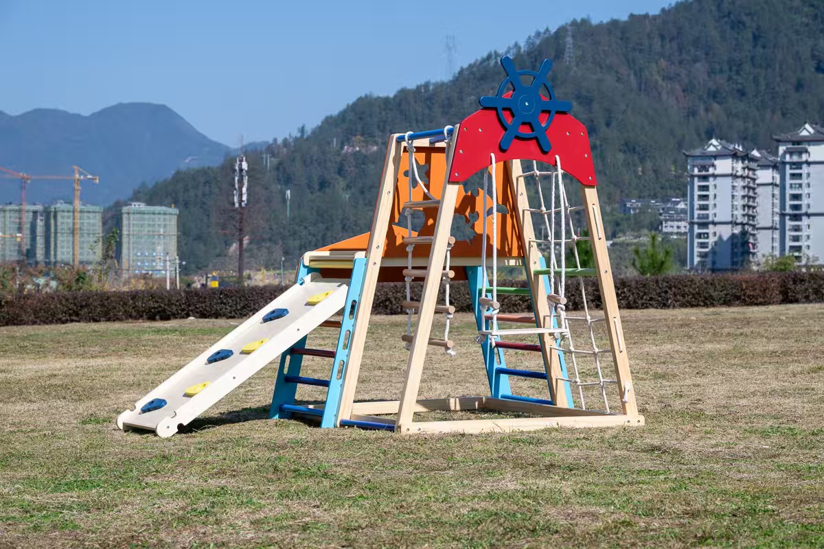 Large Solid Wood Climbing Fram - огляд і ціна Kids Outdoor Wooden Playset