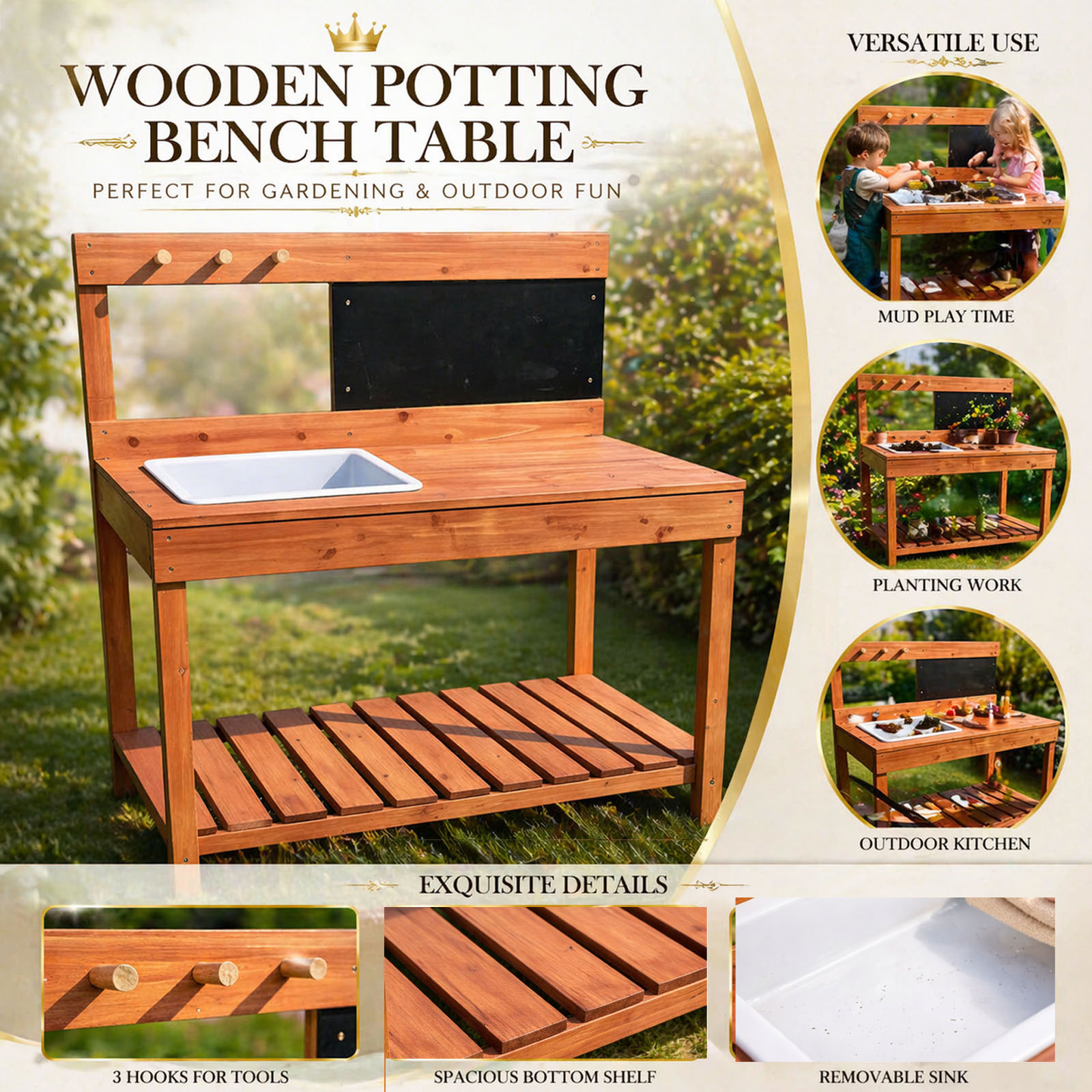 Wooden Potting Benches For Chi - огляд і ціна Kids Outdoor Garden