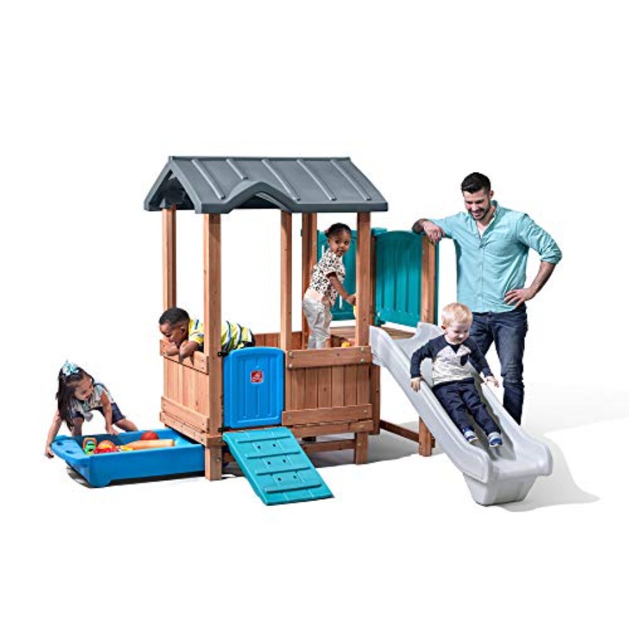 Woodland Adventure Playhouse & - огляд і ціна Kids Outdoor Swing Set With Slide