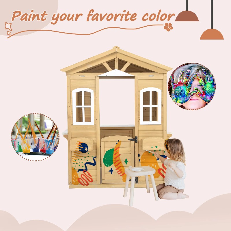 Modern Classic Solid Wood Play - огляд і ціна Kids Outdoor Playhouse