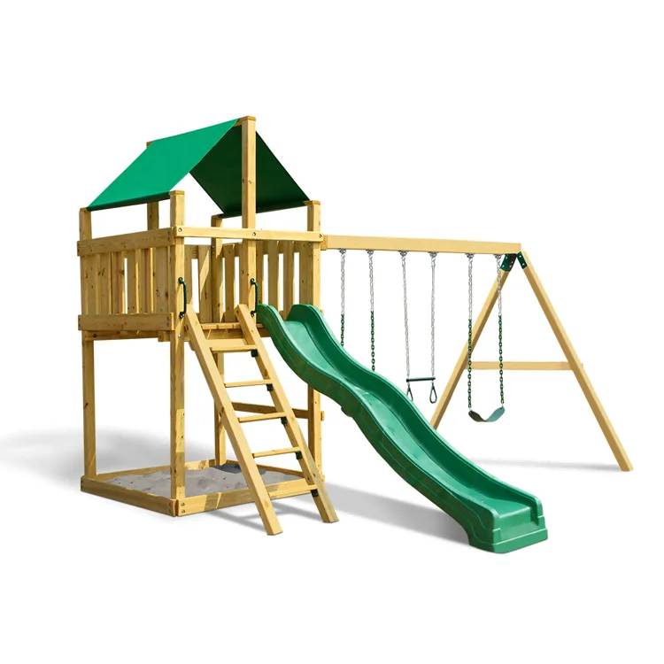 2026 Outdoor Wooden Small Play - огляд і ціна Kids Outdoor Swing Set With Slide