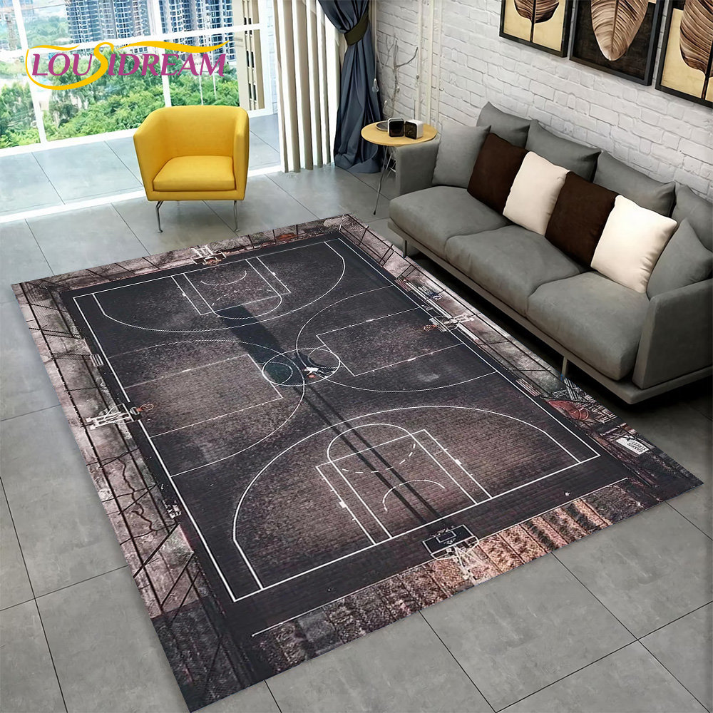 3D Basketball Cour Cartoon Are - огляд і ціна Kids Outdoor Mat Waterproof