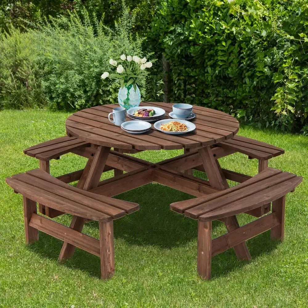 Wooden Picnic Table Set with W - огляд і ціна Kids Outdoor Bench With Umbrella
